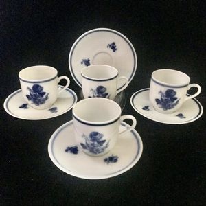 Vintage Mosa Maastricht 4 Tea Cup / Saucer Set